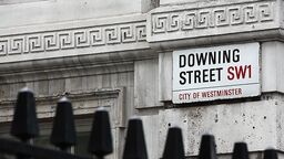 A photograph of Downing Street.