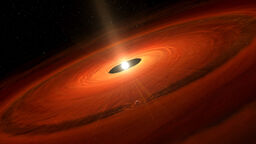Artist’s impression of the dust disk and a forming planet around TW Hydrae