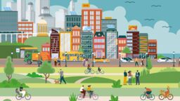 An illustration of a city