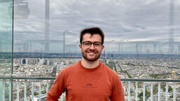 Photo of Politics student William posing above French city