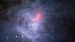 Image of Orion Nebula in NIRCam short versus long wavelength channel