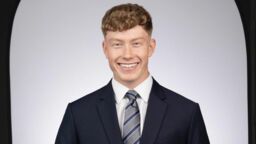 Student Ethan Gell wearing a suit