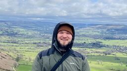 Student Jonas Stankevicius in the countryside.